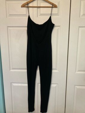 Fashion Nova Black Slim Spaghetti Strap Jumpsuit